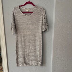 Max Studio Black & White Striped T-Shirt Dress